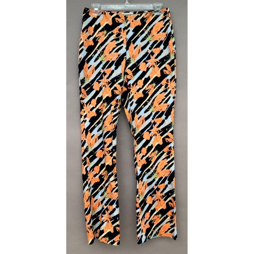 Cache Orange Floral Stripe Trousers